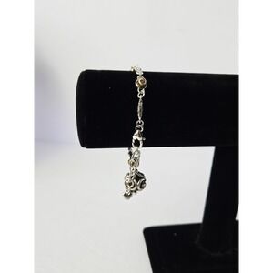 Brighton bracelet silver tone earthy brown stone ball